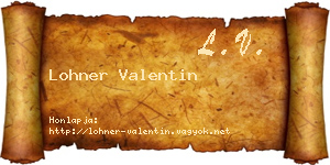 Lohner Valentin névjegykártya